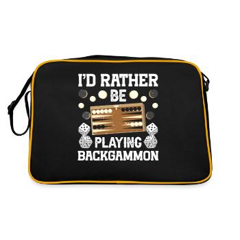 Jeu de société Backgammon drôle - Sac Retro - noir/or - Dos