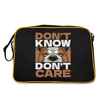 Bouledogue Drôle Ne Sais Pas Ne Pas Se Soucier - Sac Retro - noir/or - Dos
