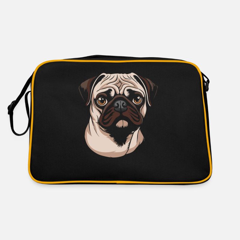 Mops Hund Retro Tasche