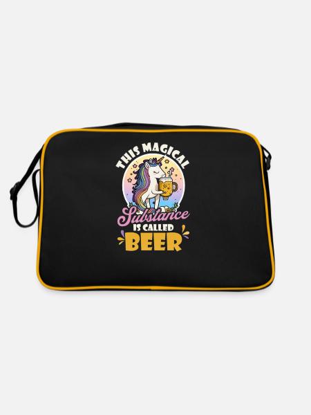 Licorne Substance magique appelée bière - Sac Retro - noir/or - Dos