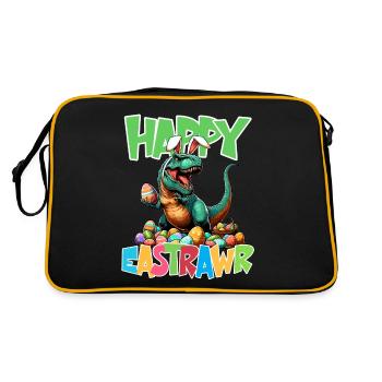 Dinosaure Trex garçons panier de Pâques lapin de Pâques joyeux - Sac Retro - noir/or - Dos