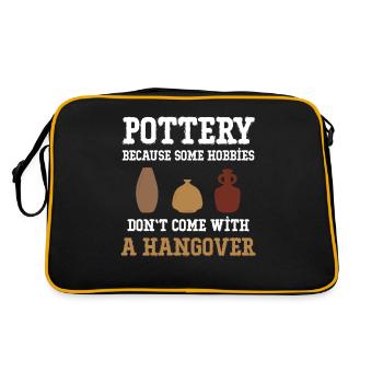 pottery, because some hobbies don't have to deal with a hangover. - Retro Bag - black/gold - Back