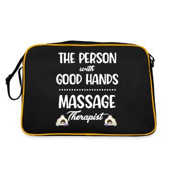 The Person with the Good Hands Massage Therapist - Retro Bag - black/gold - Back