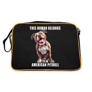 Cet humain appartient à un American Pitbull Terrier - Sac Retro - noir/or - Dos