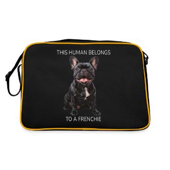 Cet humain appartient à un propriétaire de chien Frenchie Dog - Sac Retro - noir/or - Dos