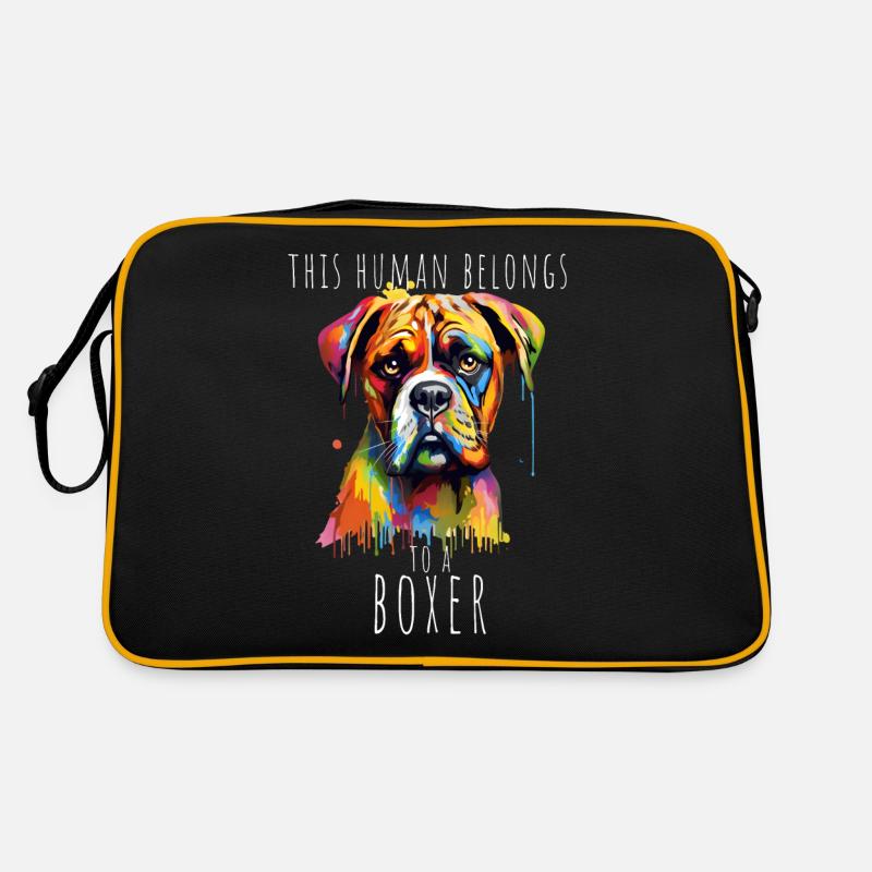 This Human Belongs To A Boxer Hunde Hundehalter Retro Tasche
