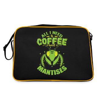 All I need is Coffee and Mantises - Retro Bag - black/gold - Back