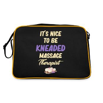 It's nice to be kneaded, - Retro Bag - black/gold - Back
