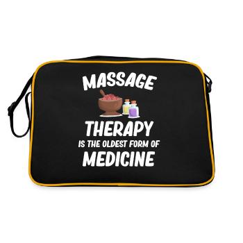 Massage therapy is the oldest form of - Retro Bag - black/gold - Back