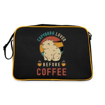 Amateur de capybara avant le café rongeur amateur de café - Sac Retro - noir/or - Dos