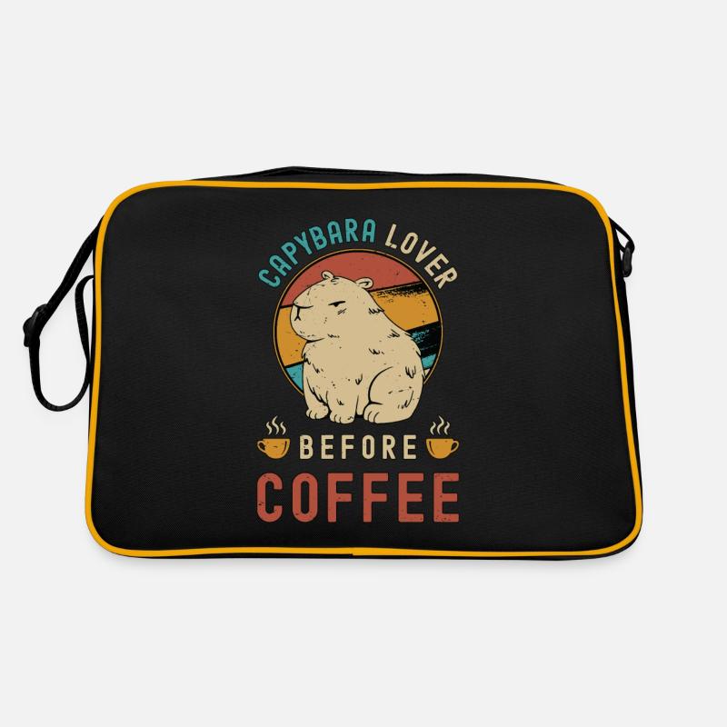 Capybara Lover Before Coffee Rodent Coffee Lover Retro Tasche