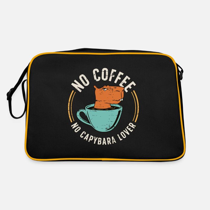 Amateur de Capybara Pas de café Pas de rongeurs Amateur de café Sac Retro