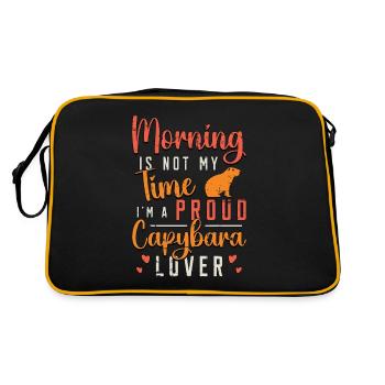 Capybara Lover Morning Is Not My Time Animal Lover - Retro Bag - black/gold - Back