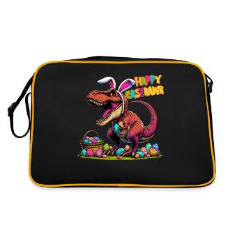 Dinosaure Trex garçons panier de Pâques lapin de Pâques joyeux - Sac Retro - noir/or - Dos