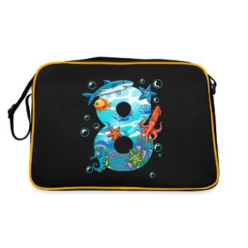 8e anniversaire créatures marines - Sac Retro - noir/or - Dos