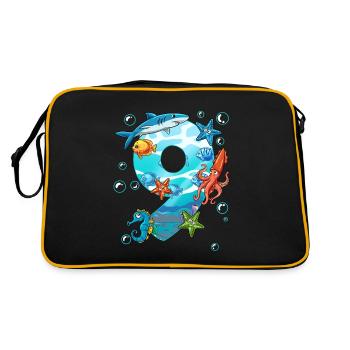 9e anniversaire créatures marines - Sac Retro - noir/or - Dos
