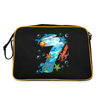 7e anniversaire créatures marines - Sac Retro - noir/or - Dos