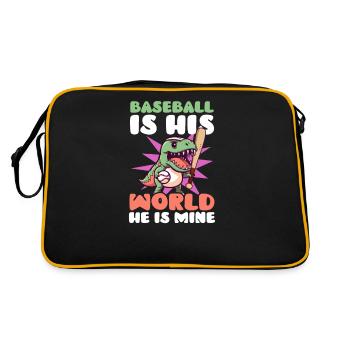 Baseball Mom est son monde, il est le mien - Sac Retro - noir/or - Dos
