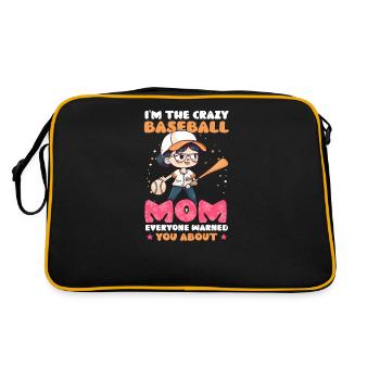Maman De Baseball Maman Folle Avertie - Sac Retro - noir/or - Dos