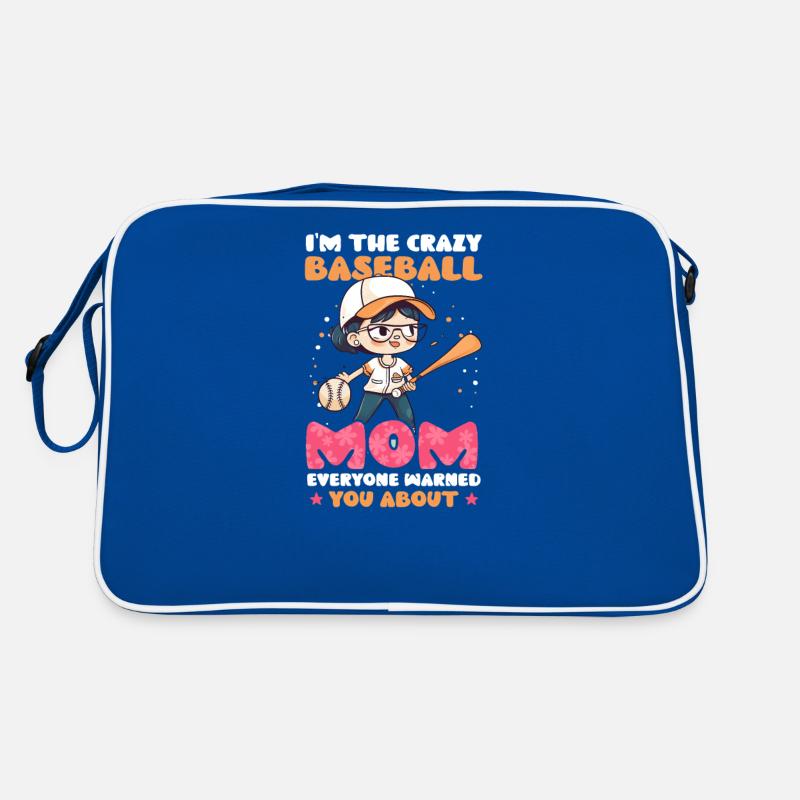 Baseball-Mutter Verrückte Mutter gewarnt Retro Tasche