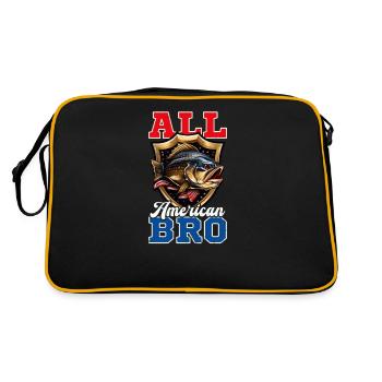 Fisherman All American Fishing Bro - Retro Tasche - Schwarz/Gold - Hinten