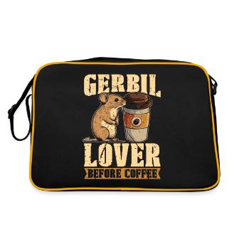 Amoureux de la gerbille avant le café Gerbille Pet Coffee Lover - Sac Retro - noir/or - Dos
