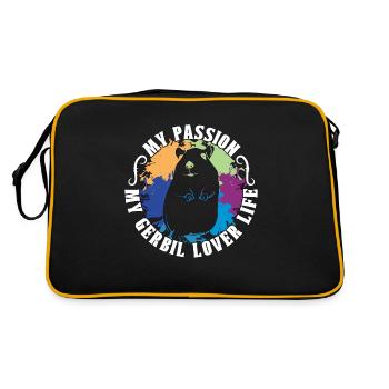 Amoureux des gerbilles Ma passion Mon amant des gerbilles Hamster - Sac Retro - noir/or - Dos