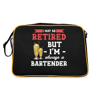 Je suis peut-être à la retraite, mais je suis - Sac Retro - noir/or - Dos