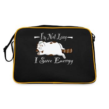 Je ne suis pas paresseux J’économise de l’énergie Chat Chat Bébé - Sac Retro - noir/or - Dos