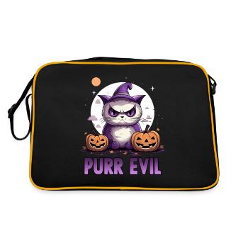 Doux chat Costume d'Halloween Porte-chat Halloween - Sac Retro - noir/or - Dos