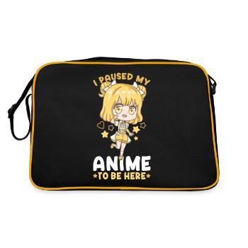 I Paused My Anime To Be Here I Otaku Kawaii Girl - Retro Bag - black/gold - Back