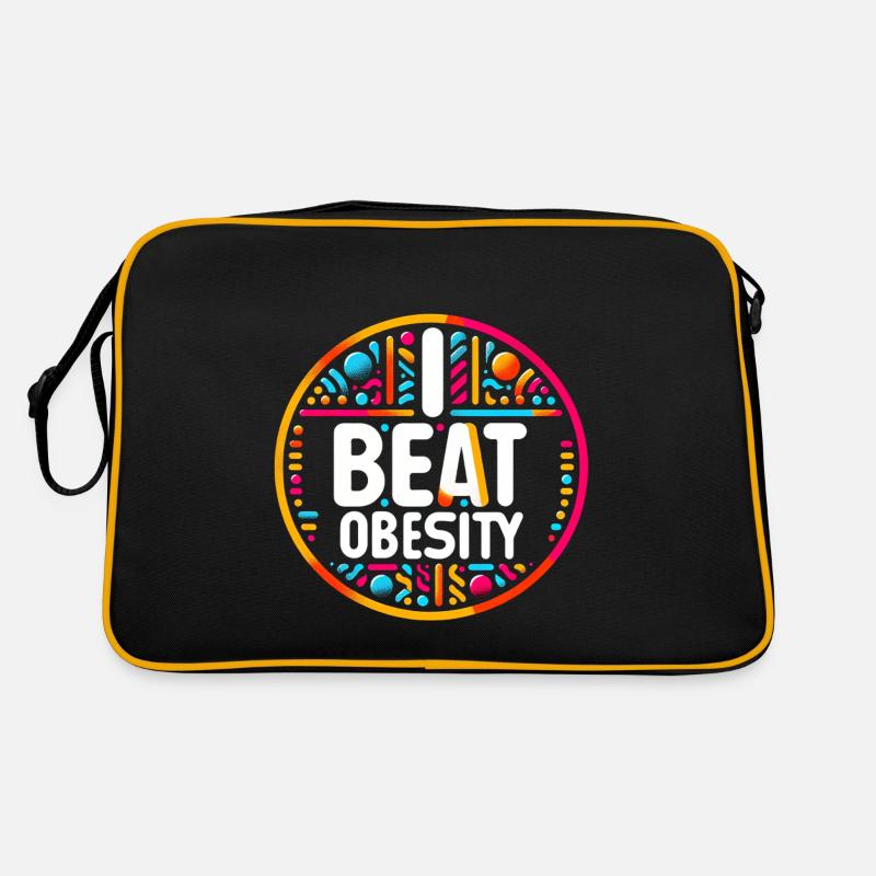 I Beat Obesity 12 Retro Tasche
