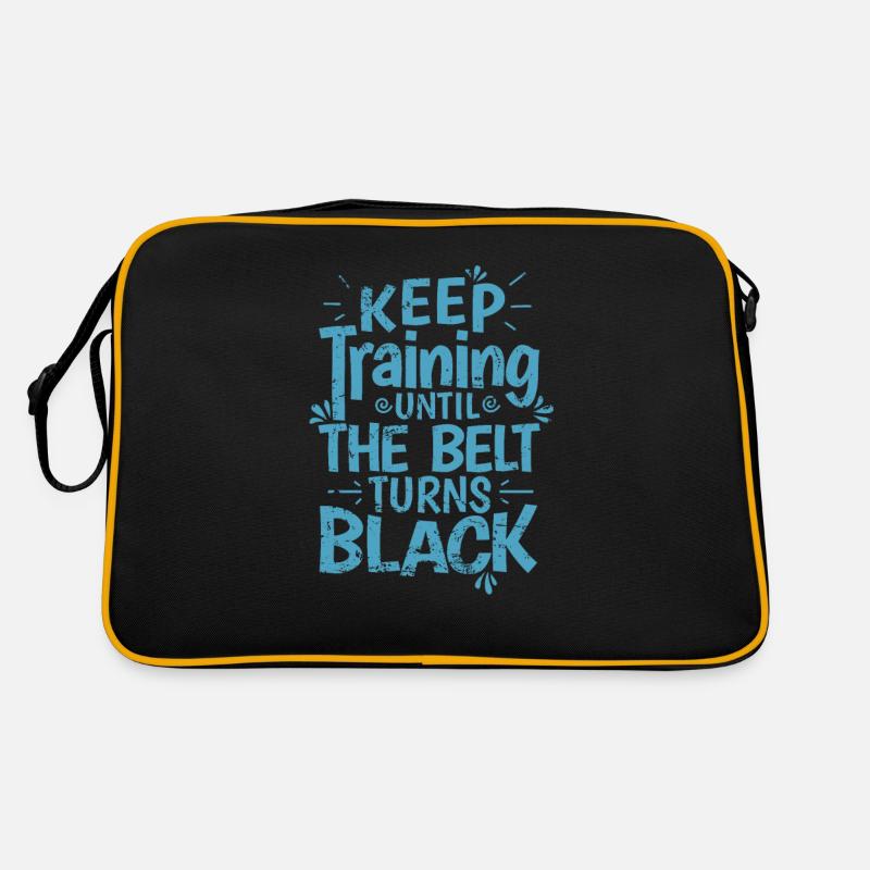 Karate, Keep Training until the Belt turns Black - Retro Bag - black/gold