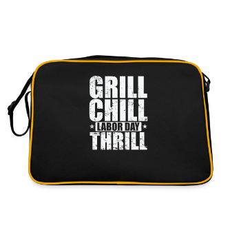 Grill Chill Labor Day Thrill - Retro Tasche - Schwarz/Gold - Hinten