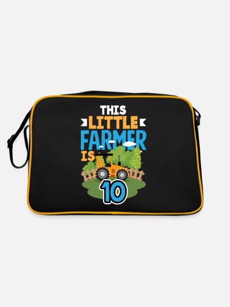 10e anniversaire tracteur 10 ans anniversaire chemise - Sac Retro - noir/or - Dos