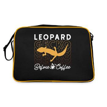 Léopard Gecko Amateur Avant Reptiles Amateur de café - Sac Retro - noir/or - Dos