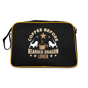 Bearded Dragon Coffee Herpetologist Coffee Lover - Retro Bag - black/gold - Back