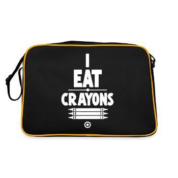 I Eat Crayons 16 - Retro Tasche - Schwarz/Gold - Hinten