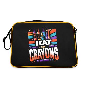 I Eat Crayons 17 - Retro Tasche - Schwarz/Gold - Hinten