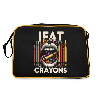 I Eat Crayons 22 - Retro Tasche - Schwarz/Gold - Hinten