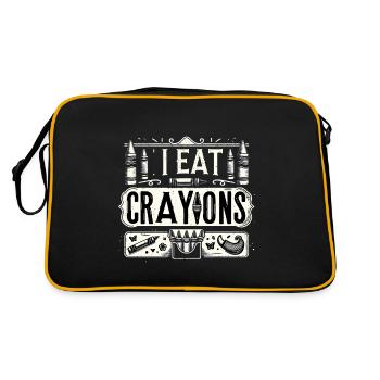 I Eat Crayons 24 - Retro Tasche - Schwarz/Gold - Hinten
