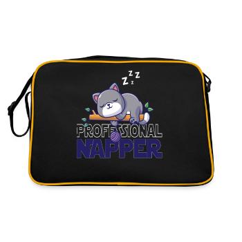 Professinonal sieste, chat, chats, bébé, chats - Sac Retro - noir/or - Dos