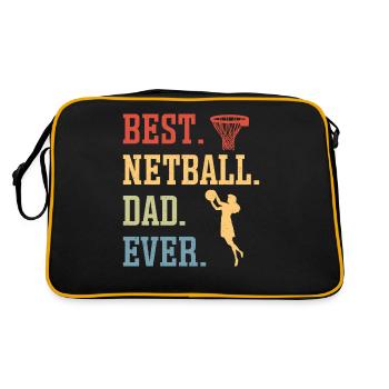 Cadeau de joueur de netball Love Netball - Sac Retro - noir/or - Dos