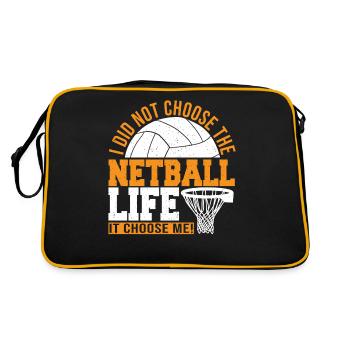 Cadeau de joueur de netball Love Netball - Sac Retro - noir/or - Dos