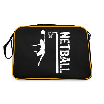 Cadeau de joueur de netball Love Netball - Sac Retro - noir/or - Dos