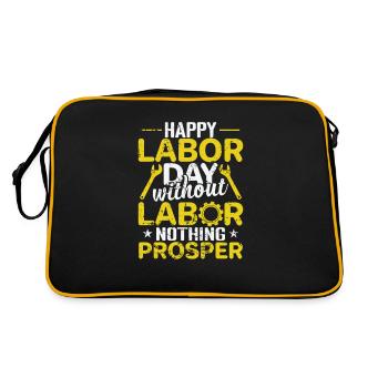 Happy Labor Day without Labor nothing Prosper - Retro Bag - black/gold - Back