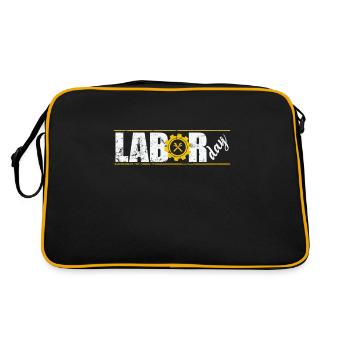 Labor Day für Arbeiter am Feiertag - Retro Tasche - Schwarz/Gold - Hinten