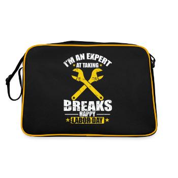 I'm an Expert at taking Breaks Labor Day - Retro Tasche - Schwarz/Gold - Hinten
