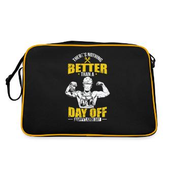 There's nothing Better than a Day off Labor Day - Retro Tasche - Schwarz/Gold - Hinten