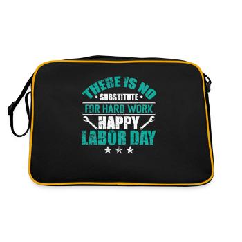 There is no Substitute for hard Work Labor Day - Retro Tasche - Schwarz/Gold - Hinten